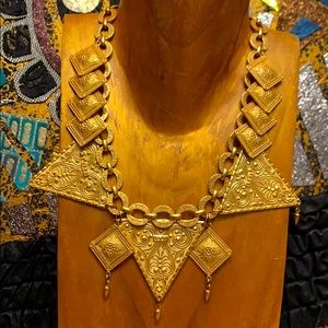 MIRIAM HASKELL PYRAMID NECKLACE WITH REPOUSSÈ